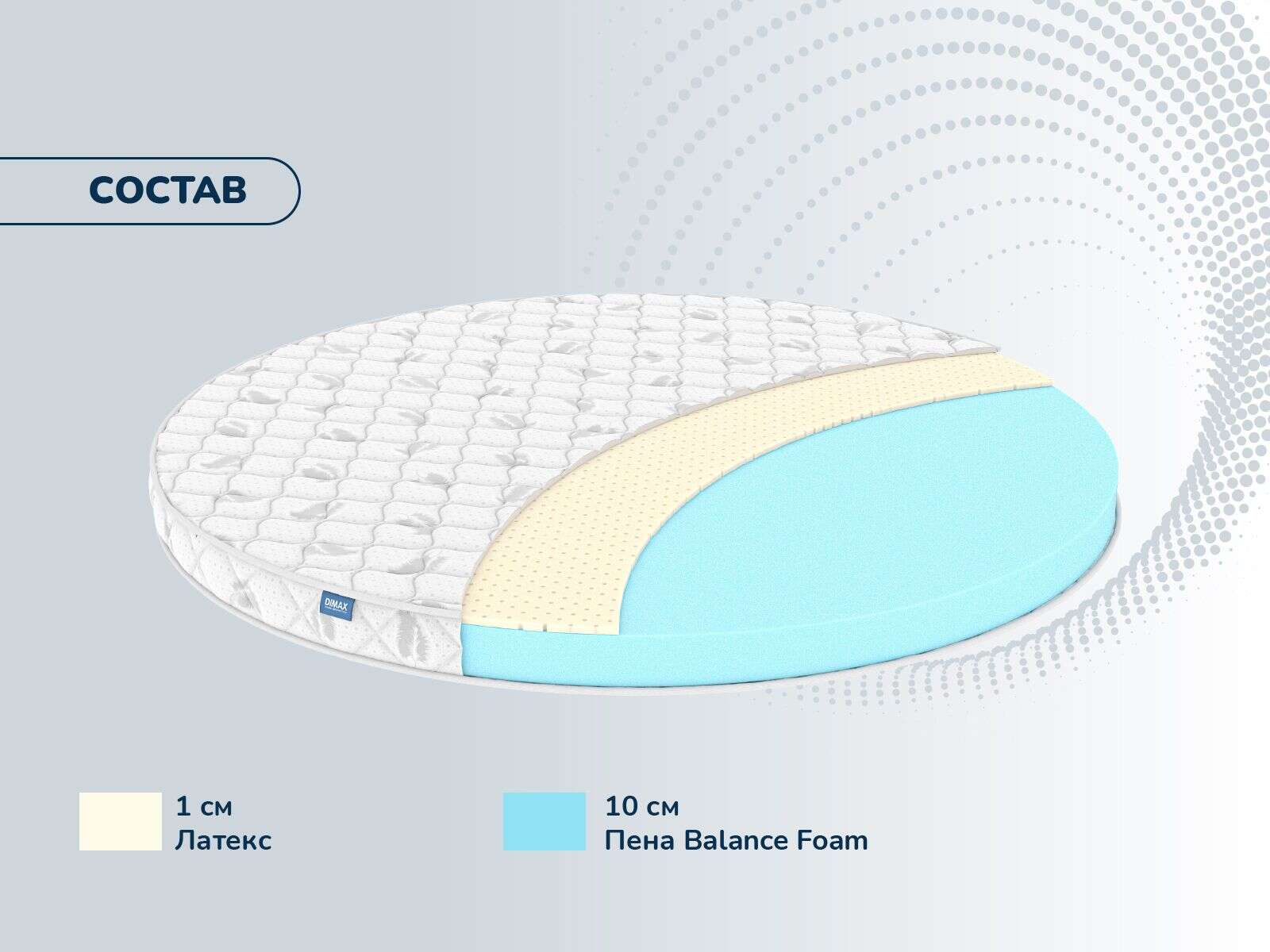 Матрас Dimax Раунд 11 латекс